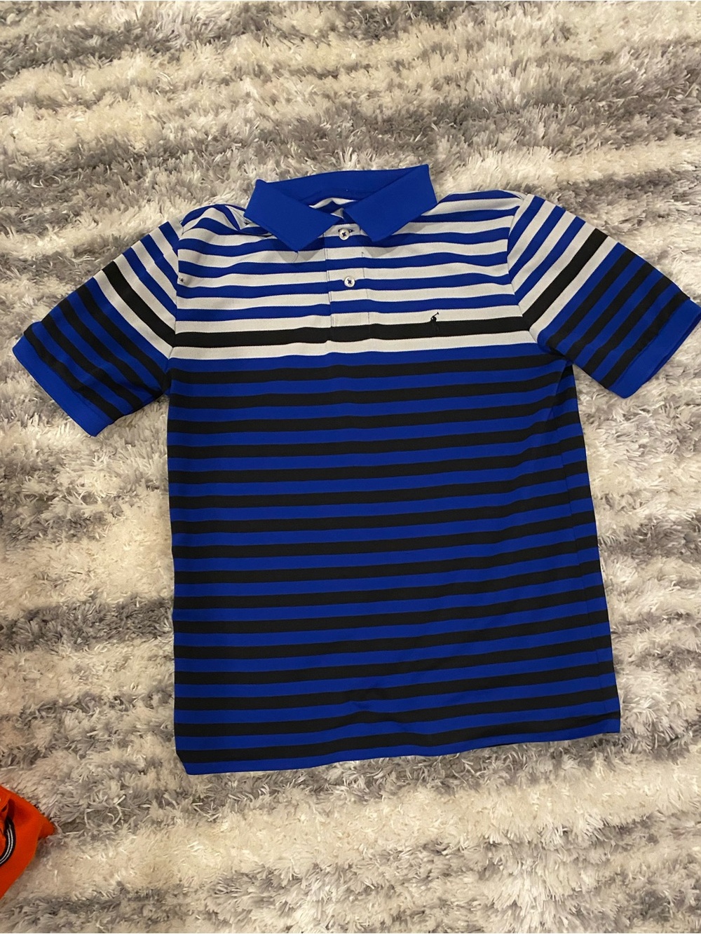 Polo by Ralph Lauren Blue, Black & White Striped Polo